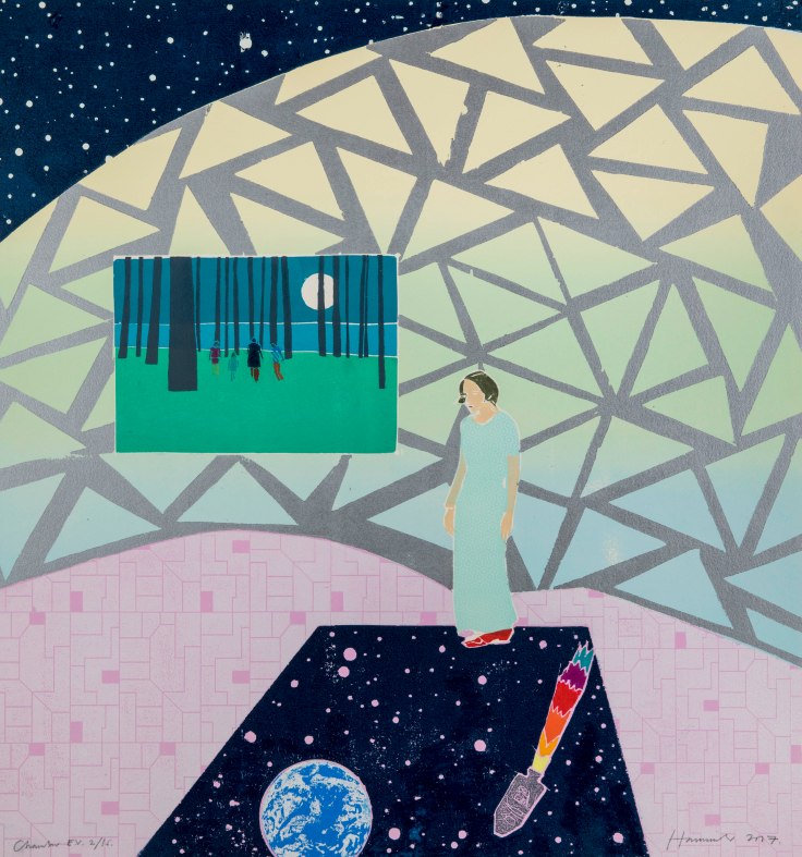 Tom Hammick, Chamber, 2017, reduction woodcut, ©Tom Hammick, Courtesy of Flowers Gallery London and New York, all rights reserved Bridgeman Images, 2017