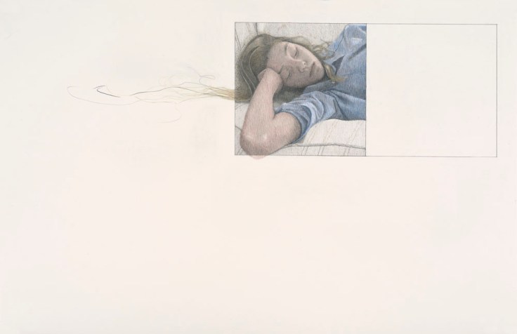 School Girl, 2017. Graphite and colour pencil on Arches paper. 46 x 102cm